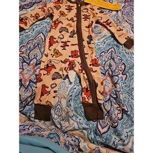 Bamboo Sleeper Western Style, Cowboy  Boots Cactus Hat  Set 3 To 6 Months